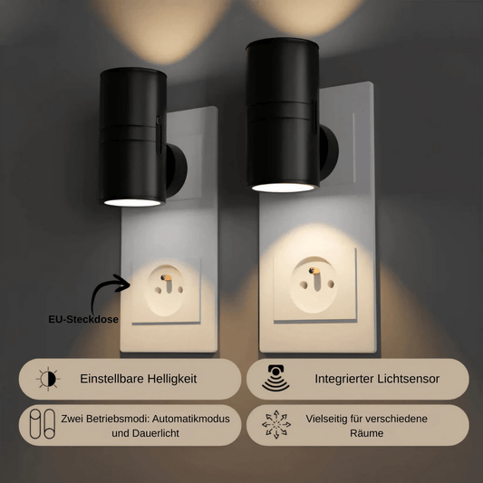 LumiPlug™ – Intelligente Steckdosenlampe mit Dämmerungssensor - Aora-1 - 1× LumiPlug™