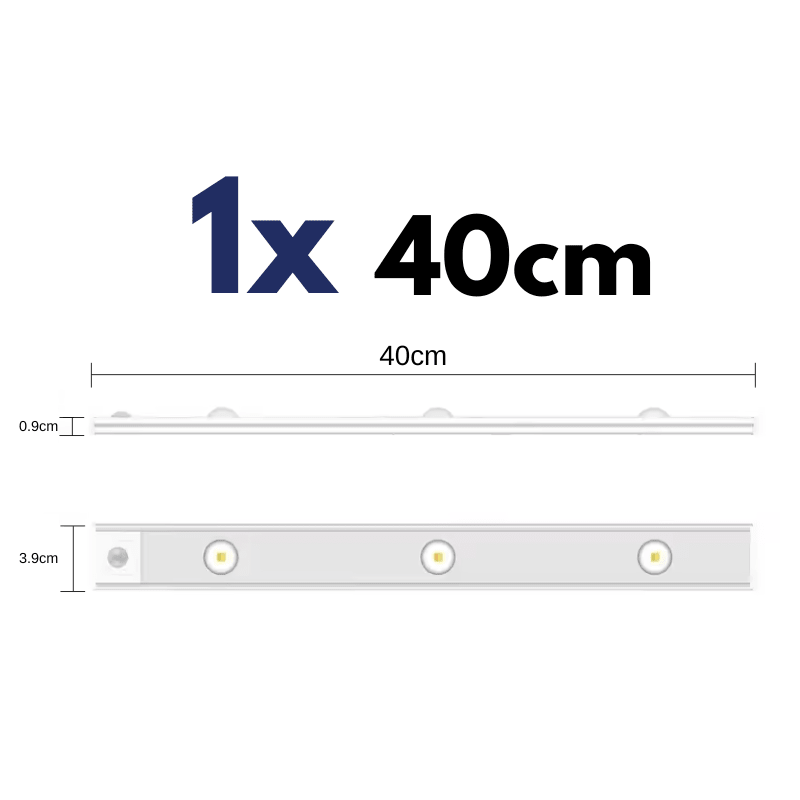Wiederaufladbare Bewegungsmelder Lampe - 1005005800209239-40cm preto-1pc - 1x Lampe
