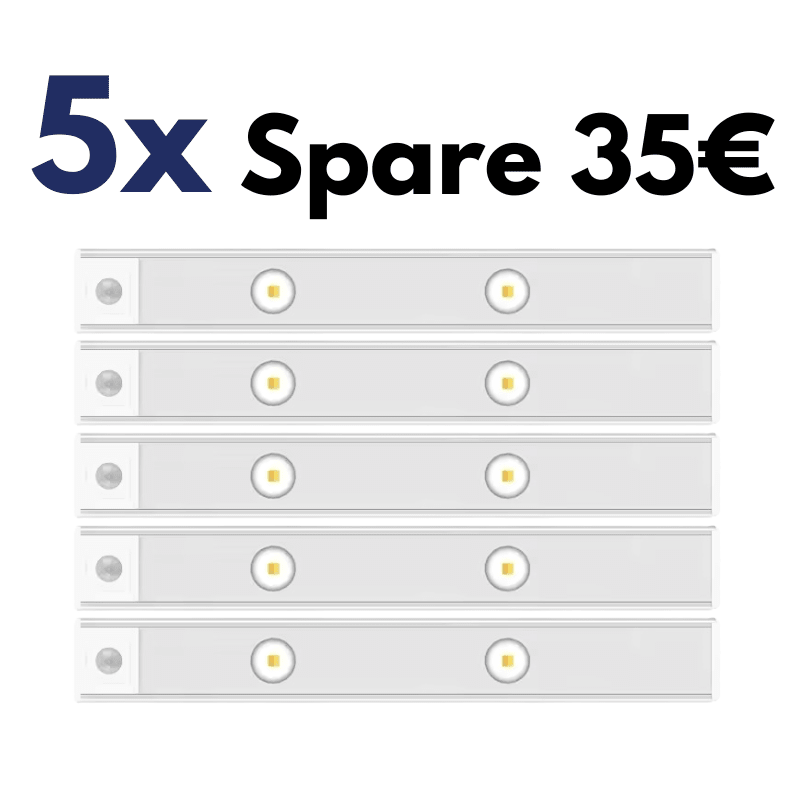 Wiederaufladbare Bewegungsmelder Lampe -  - 5x Lampen (Spare 35€)