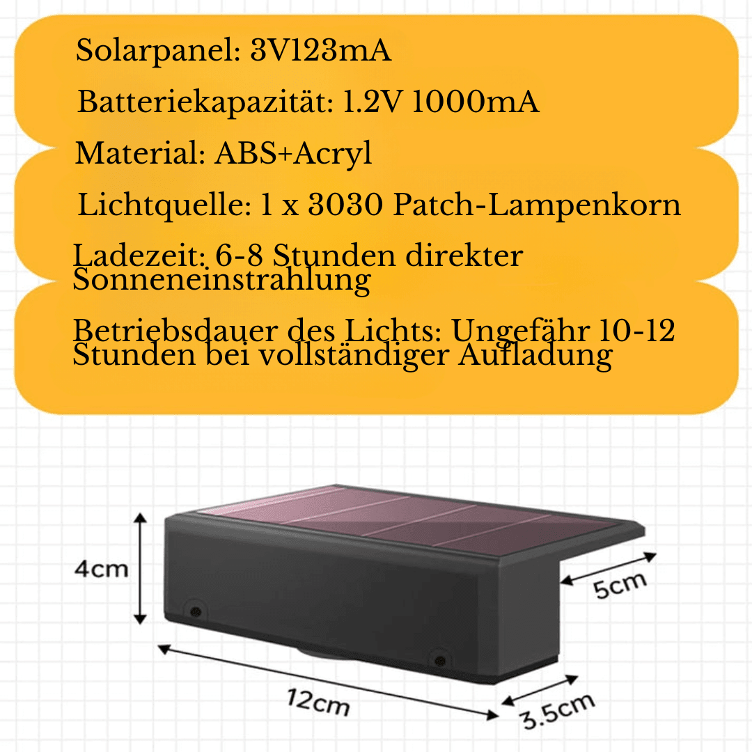 Solar Wandbeleuchtung für Außenbereiche - 136:173Warm 6PCS - Warmweiß