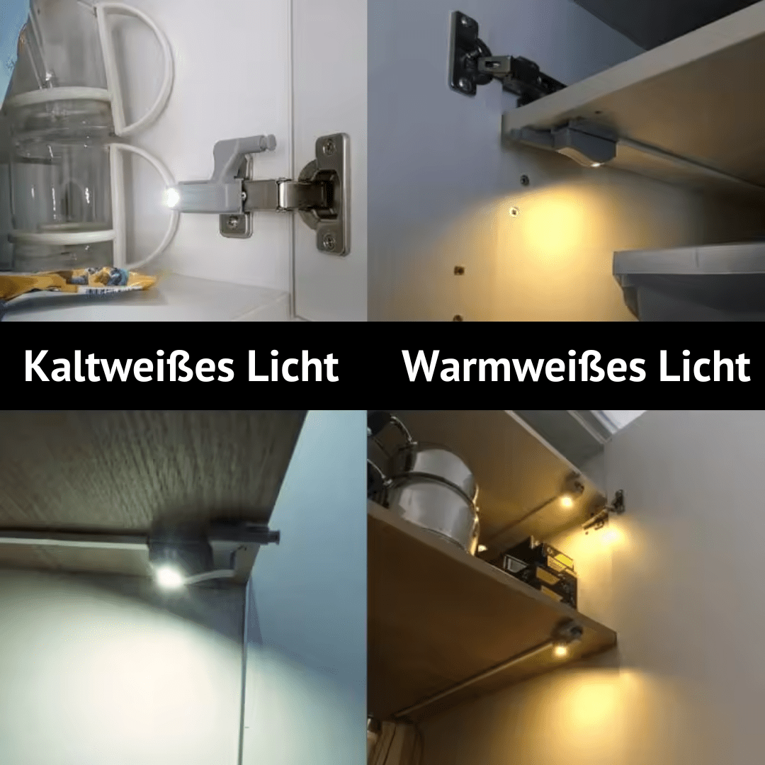 LED - Beleuchtung für Schränke mit Türscharnier - Sensor - LedQuente10 (Amarela) - Warmweißes Licht