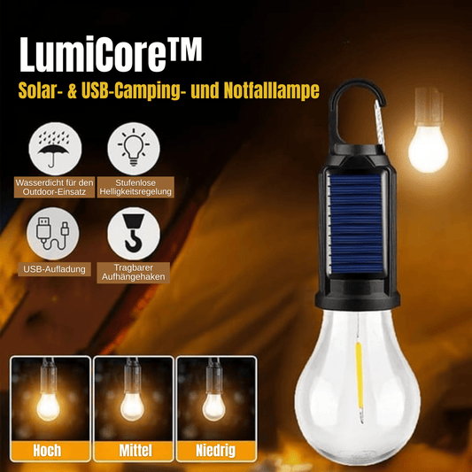 LumiCore™ – Solar & USB Notfall - und Campinglampe - 136:865Type 1-USB and Solar - 1 Stück