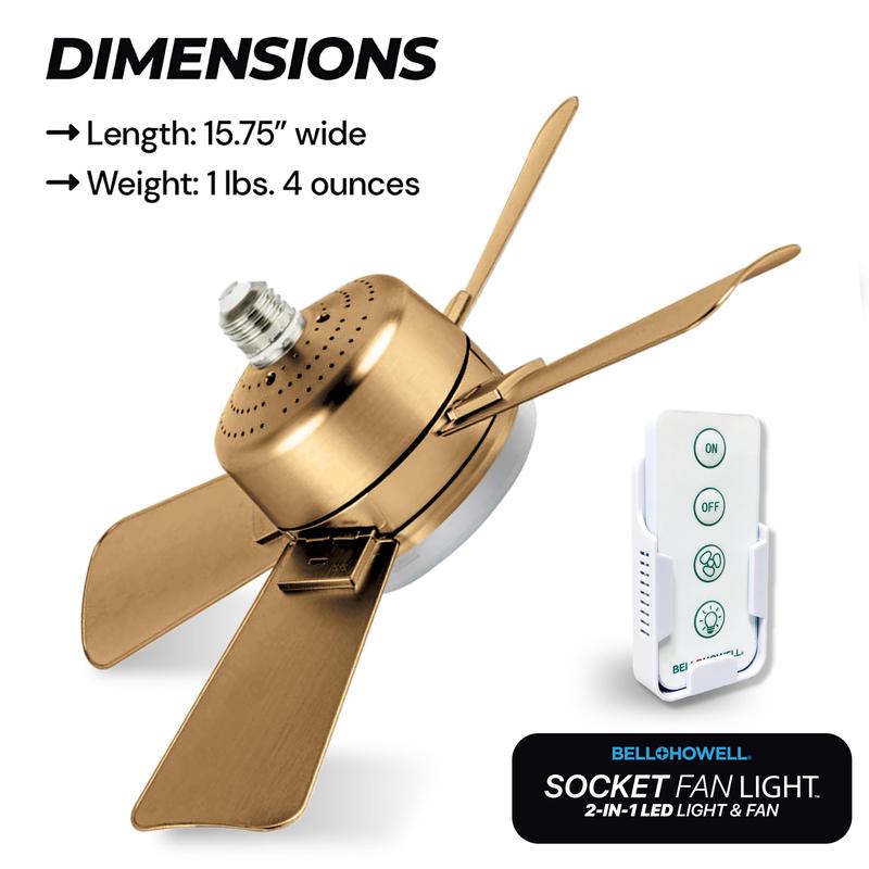 LumiFan™ – Ventilator mit LED - Licht 2 - in - 1 - 136:40808150256LED;249:2000063051PCS - Gold
