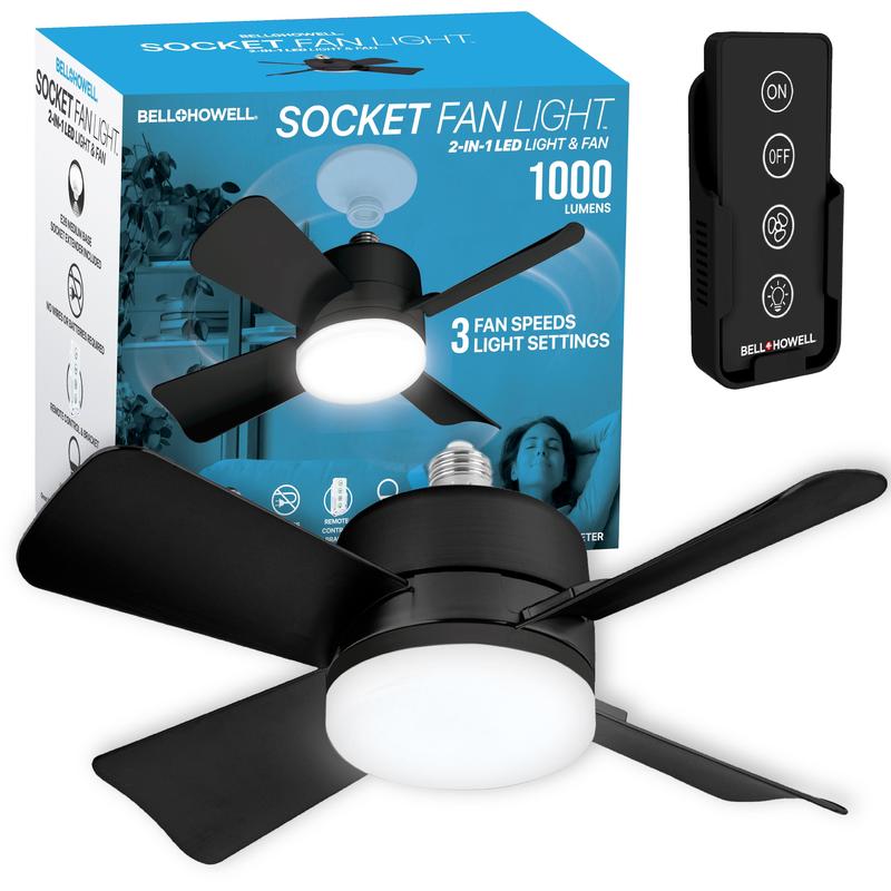 LumiFan™ – Ventilator mit LED - Licht 2 - in - 1 - 136:1410318LED;249:2000063051PCS - Schwarz