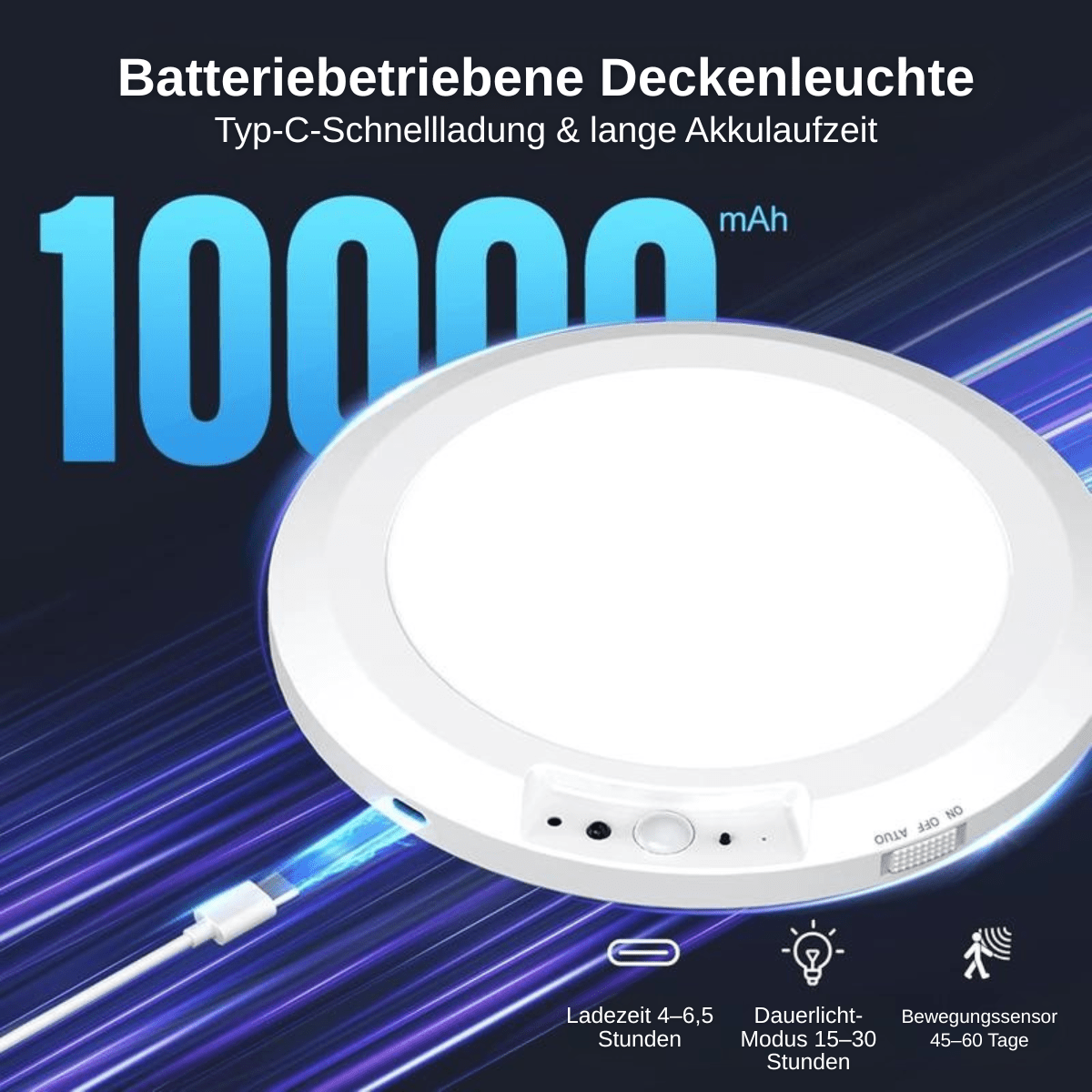 LumiNest™ – Kabellose Deckenleuchte mit Sensor - 200000531:771USB Charging;5:1000140641pc - 1 Stück