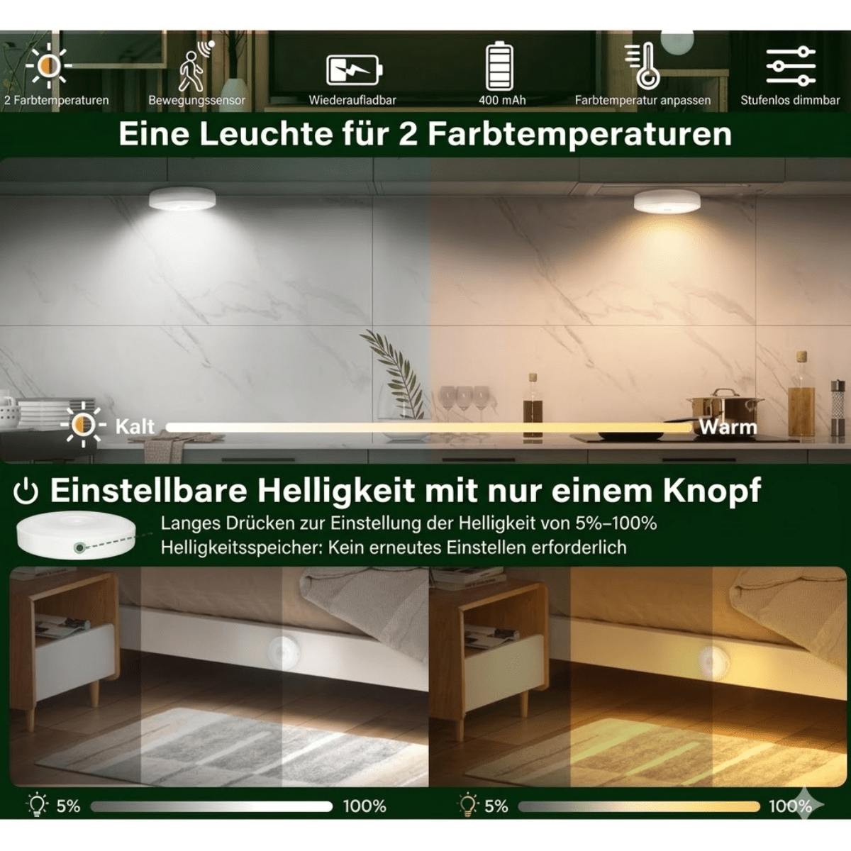 MotionLux™ – Kabellose LED Sensorlampe - 136:45223Color;14:104Pcs;200007763:201441035 - 1 Stück