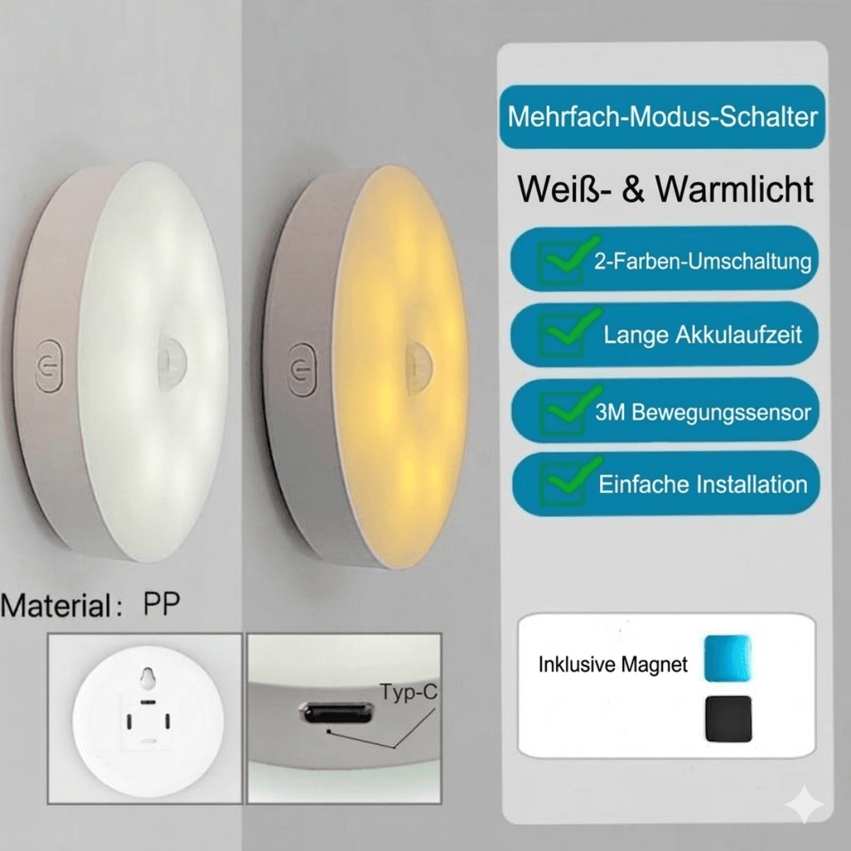 MotionLux™ – Kabellose LED Sensorlampe - 136:45223Color;14:104Pcs;200007763:201441035 - 1 Stück