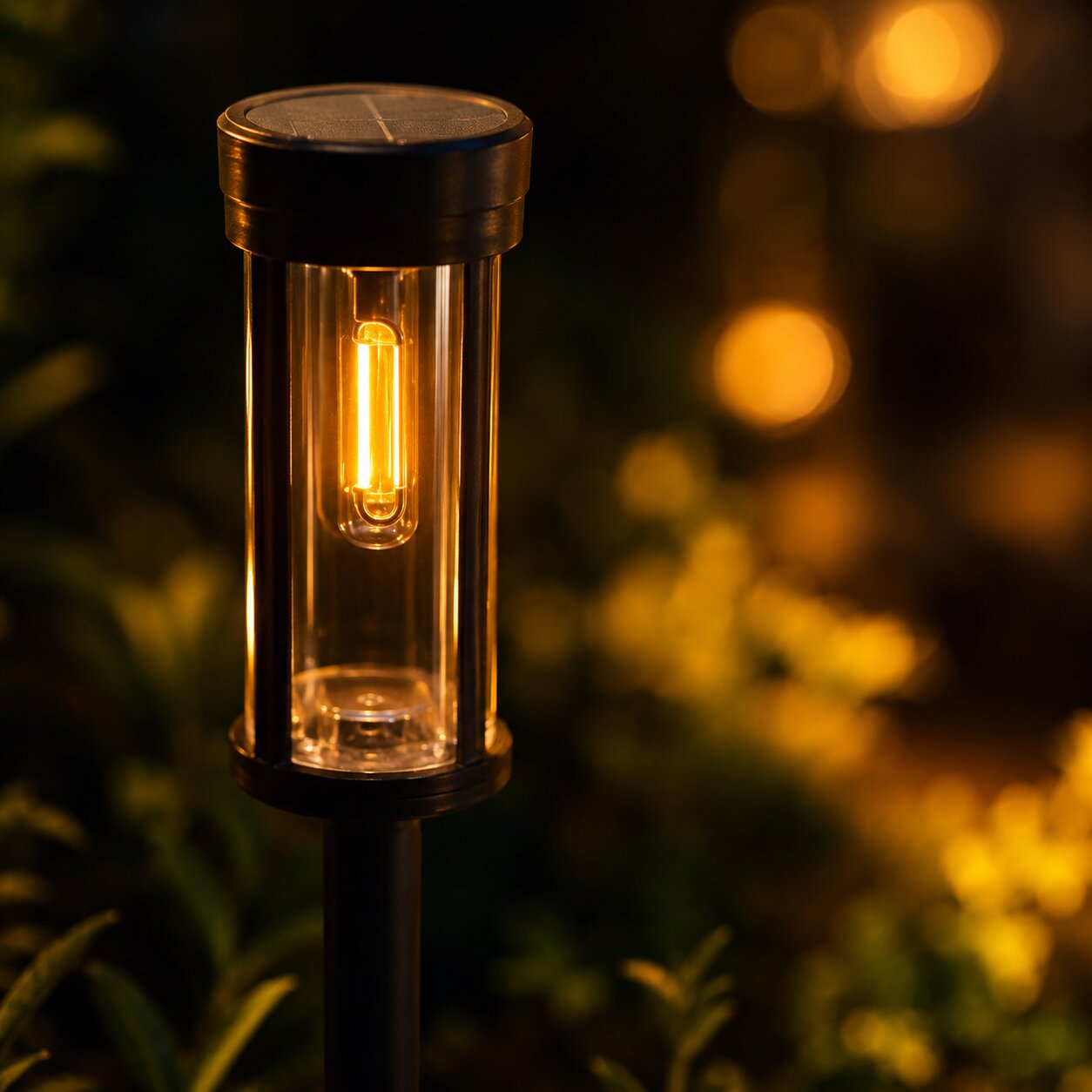AutoGlow Technologie — warmes Glühfaden-Licht bei Nacht